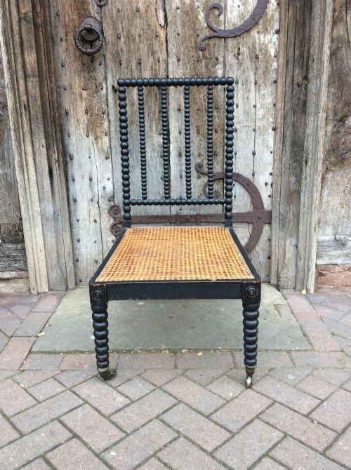 19thc Bobbin Chair with Caned Seat