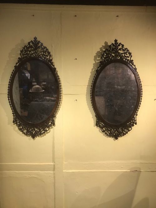 Pair of 18thc Carved Mahogany Mirrors