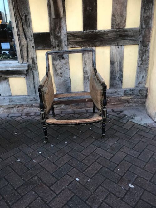 Regency Decorated & Ebonised Library Chair