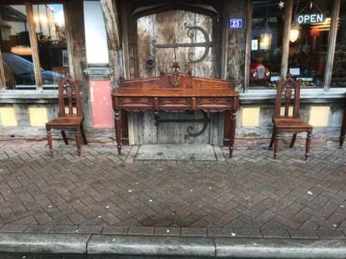 19thc Gothic Revival Oak Hall Suite
