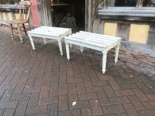 19thc Pair of Painted Luggage Stands