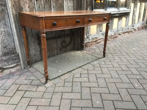 19thc Oak Two Drawer Freestanding Writing Table Attributed to Gillows