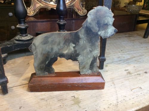 Edwardian Wooden Painted Dog Door Stopper