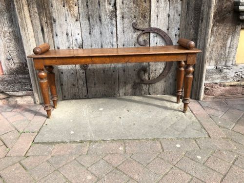 19thc Oak Hall Bench