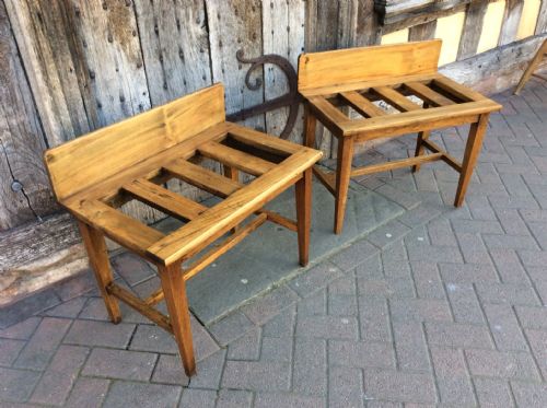 Pair of Sturdy Oak Luggage Racks