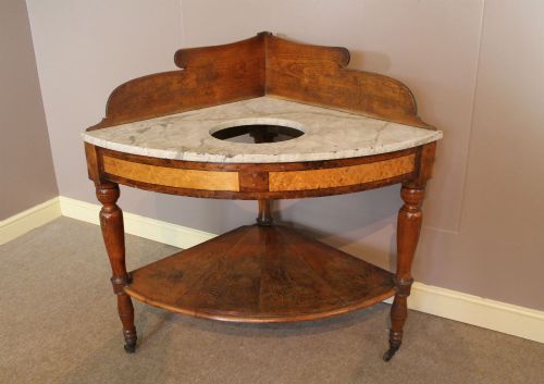 A 19thc Oak & Birds Eye Maple Washstand