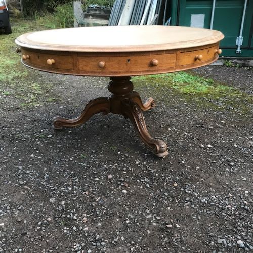 A 19thc Oak Drum Table