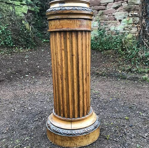 19thc Oak Pedestal of Good Colour