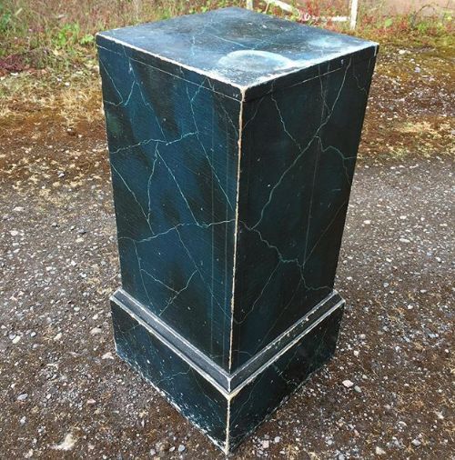 19thc Simulated Marble Pedestal Stand