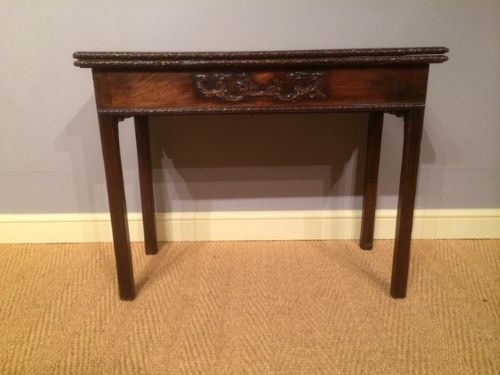 An 18thc  Mahogany Chippendale Period Carved Tea Table