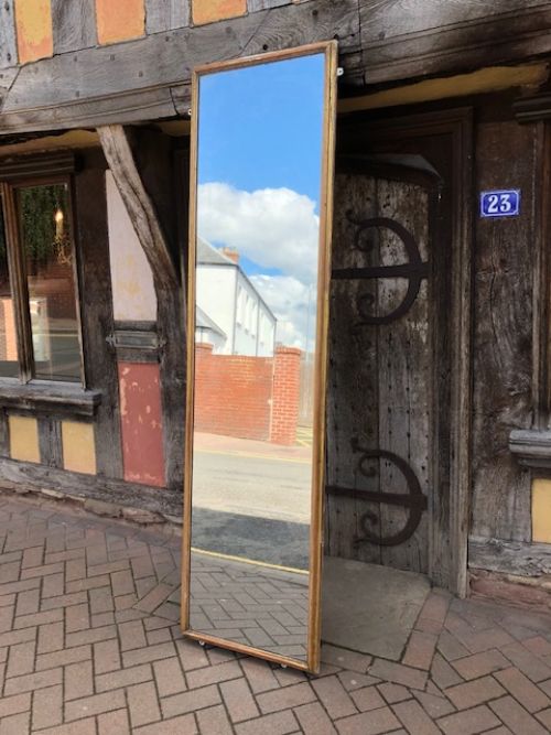 A 19thc Tall and Slim Gilded Mirror