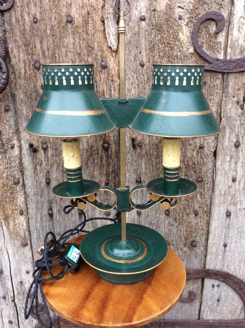 A 19thc Toleware Student Lamp