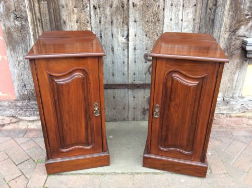 A Pair of 19thc Mahogany Bedside Cabinets
