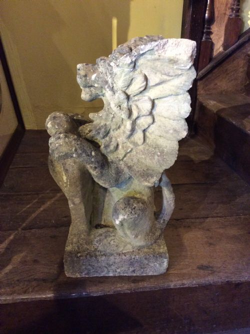 A 19thc Carved Stone Griffin