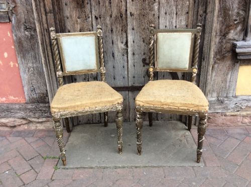 A Pair of 19thc Decorated Chairs