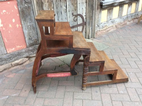 A 19thc Oak Metaphorphic Library Chair
