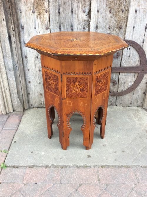 A 19thc Thuya & Olive Wood Octagonal Top Moorish Table