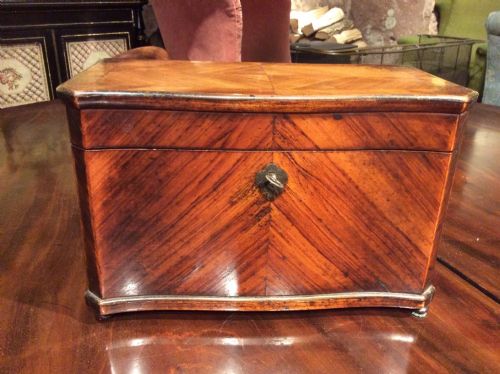 A 19thc Kingwood and Birds Eye Maple Tea Caddy