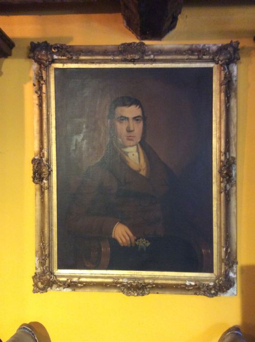 A 19thc Oill Painting of a Man in Ornate Gilded Frame
