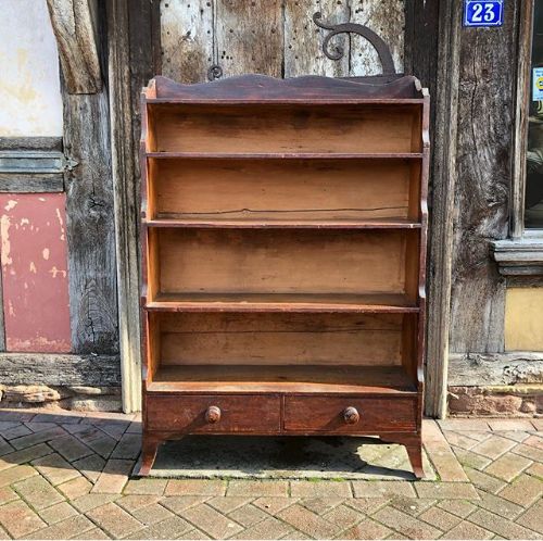 An Early 19thc Stained Pine Waterfall Bookcase