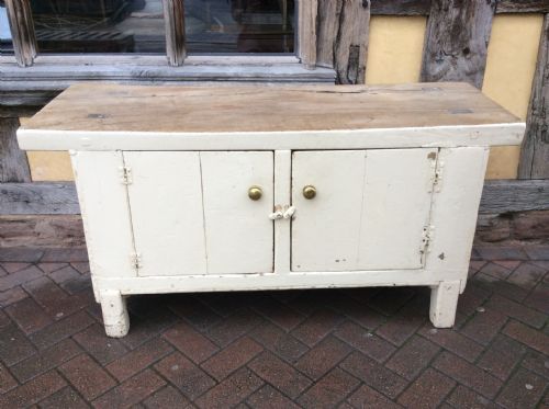A 19thc Painted Pine and Elm Primitive Cupboard