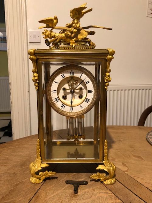 A 19thc French Brass & Ormolu Clock of Exeptional Quality