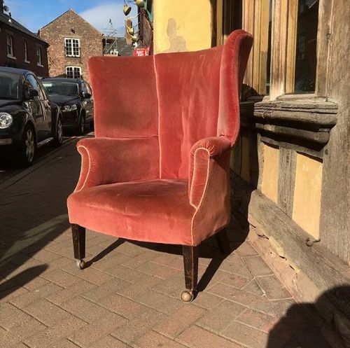 An Early 19thc Barrel Back Wing Armchair