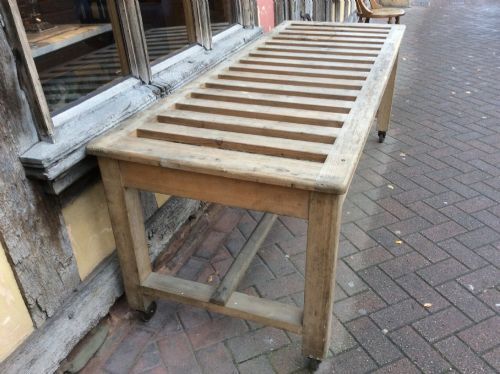 A 19thc Pine Laundry Table On Wheels C.1890
