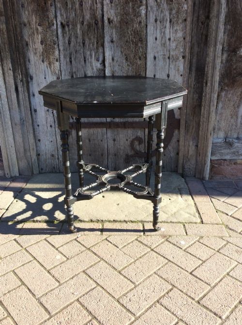 A 19thc Ebonised Octagonal Table