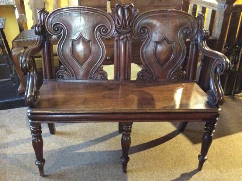A 19thc Carved Oak Bench