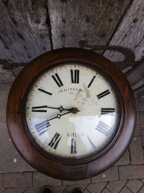 A 19thc Belfast Postman Mahogany Wall Clock