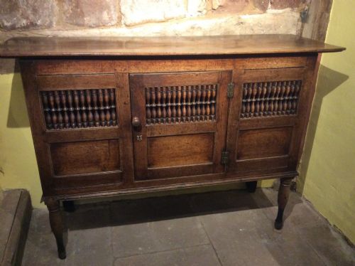 18th C Welsh Oak Food Cupboard with Good Colour and Patination.
