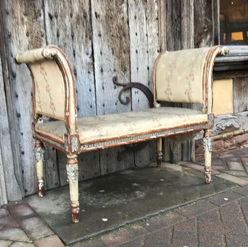 Late 18thc Decorated Window Stool