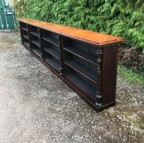 A 19thc Large Amboyna & Rosewood Dwarf Bookcase