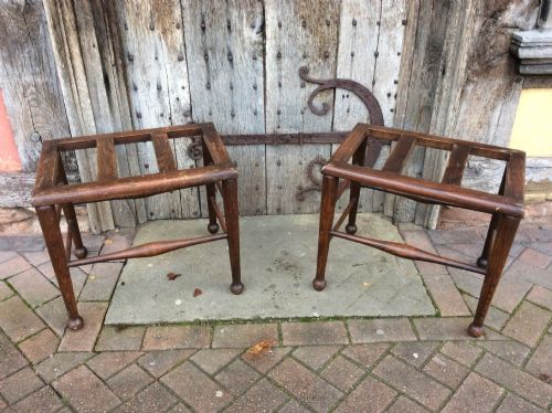 A Pair of Edwardian Oak Luggage Racks