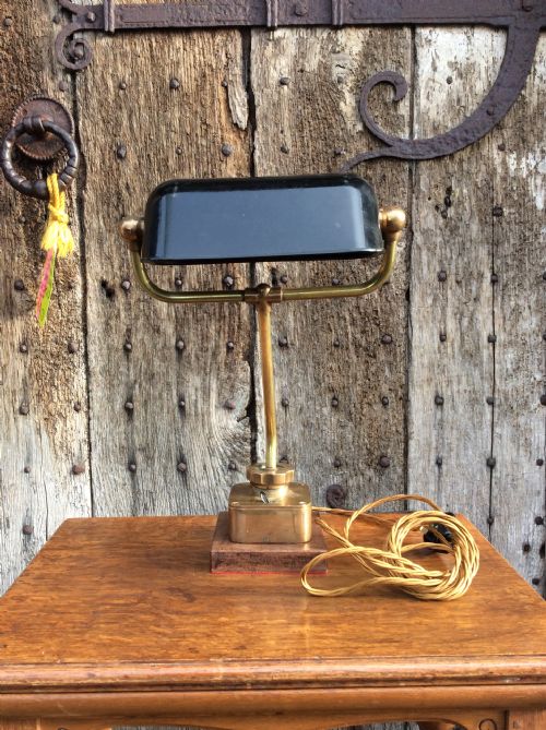 An Early 20thc Heavy Quality Brass Table Lamp