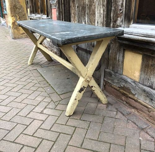 A 19thc Zink Top Tavern Table