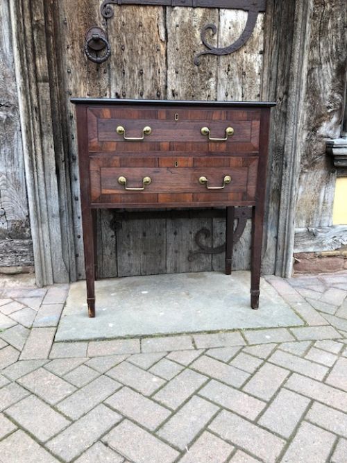 A Very Unusual English 18th Rosewood Two Drawer Chest
