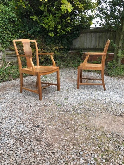 A Pair of 1930’S Heals Light Oak Armchairs
