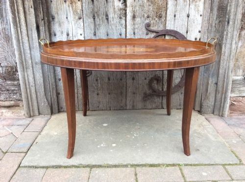 An 18thc Mahogany Oval Tray on Later Stand