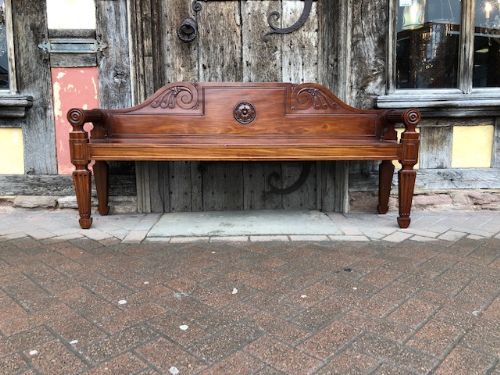 A Superb 19thc Mahogany Hall Bench Attributed to Marsh & Tatham