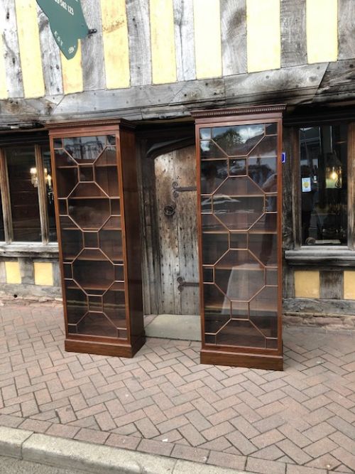 A Pair of Howard and Sons Mahogany Astragal Glazed Bookcase C.1900