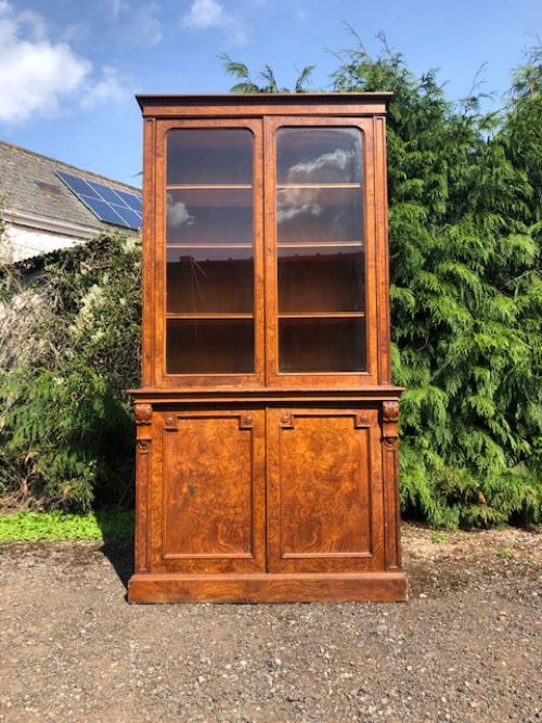 A  Johnstone & Jeanes 19thc Century Burr Oak Library Bookcase