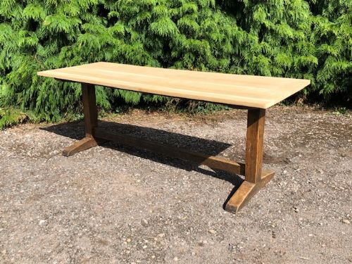 A 20thc Oak Arts and Crafts Style Refectory Table