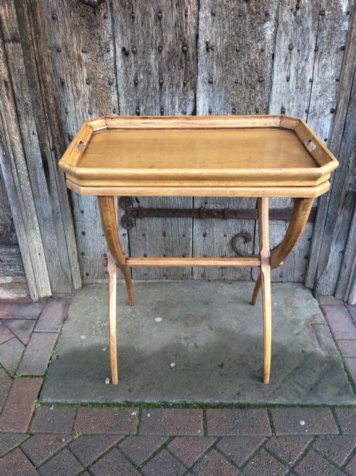 An Early 20thc Light Oak Buttler’s Tray with Its Stand.