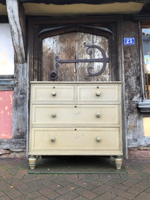 A 19thc Decorated Pine Chest of Drawers