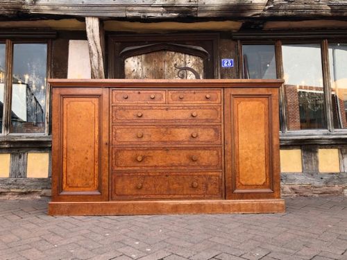 Rare 19th Century Burr Elm and Satinwood Cabinet