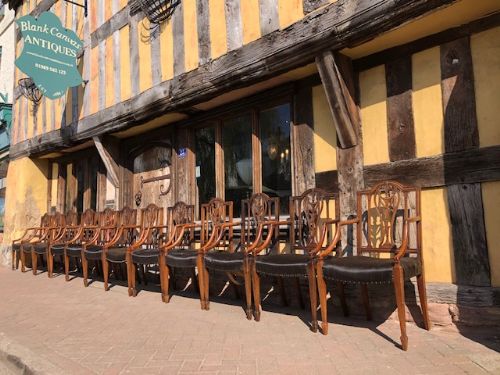 Rare Set of Twelve 18th Century Mahogany Dining Armchairs