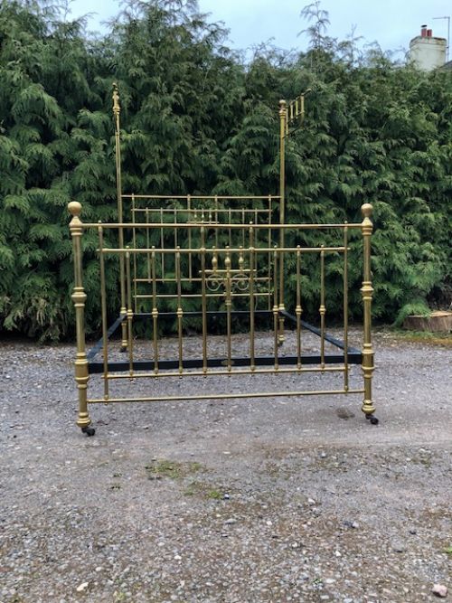 5ft Heals of London Half Tester 19th Century Brass Bed