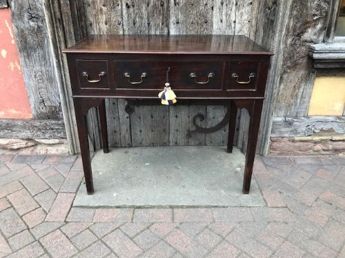Late 18th Century Mahogany Three Drawer Side Table